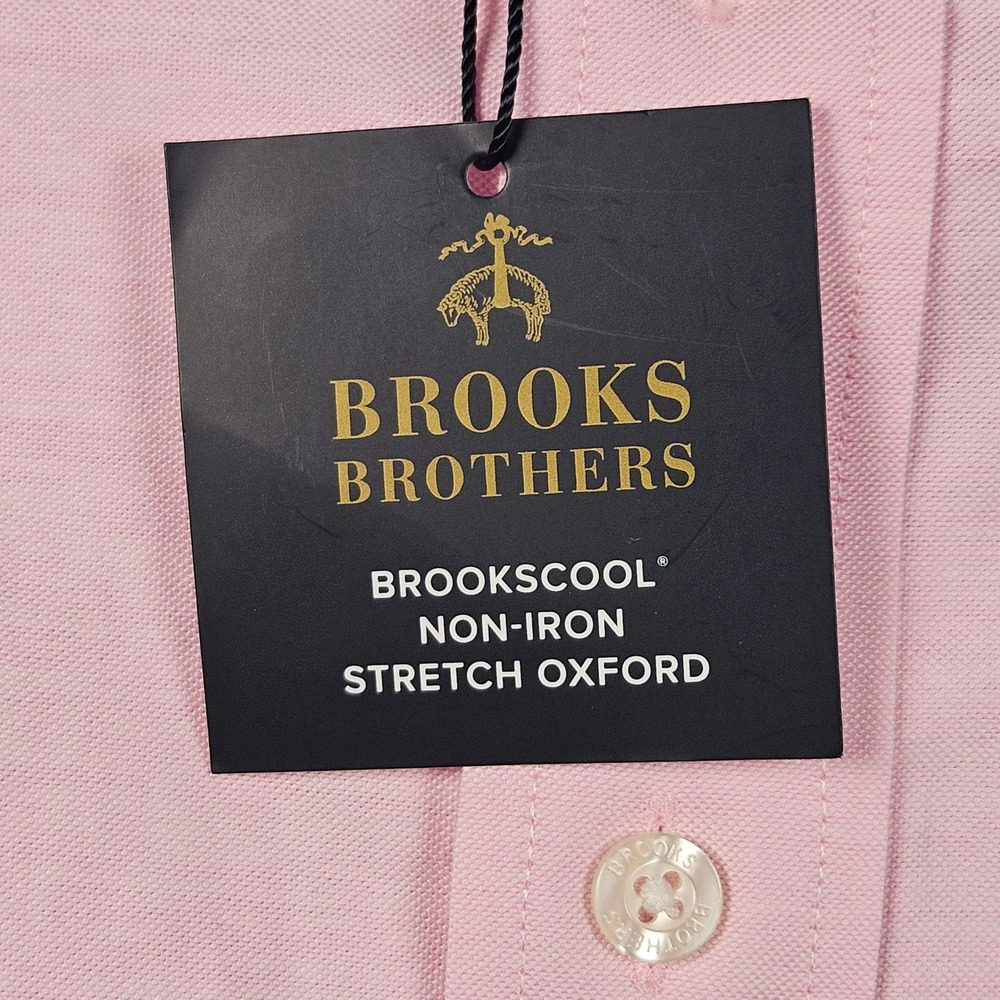 NEW Brooks Brothers Button Down Shirt Mens 4XLT Pink Non-Iron Stretch Cotton - Picture 4 of 11